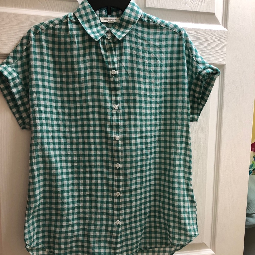 Button up gingham shirt XS